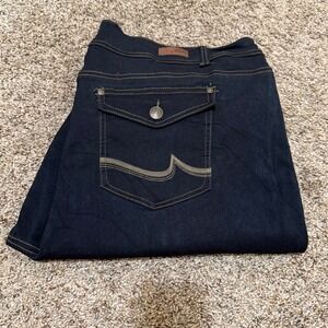 Angels Forever Young Curvy Skinny Dark Wash Stretch Casual Jeans Womens sz 24W